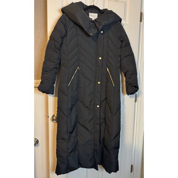 Cole Haan Women's Long Maxi Puffer Coat Hood S Small Down Quilted NEW - Picture 14 of 14